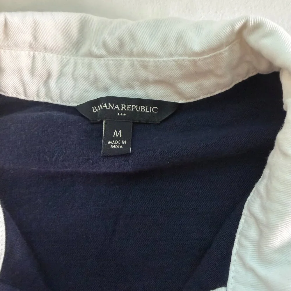 Banana Republic Rugby Shirt Men’s Medium Striped Colorblock Preppy